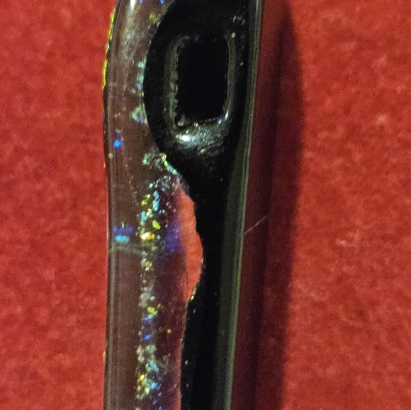 Dichroic Glass Artisan Pendant and Earrings  (Gold chain NOT INCLUDED) - Picture 8 of 9